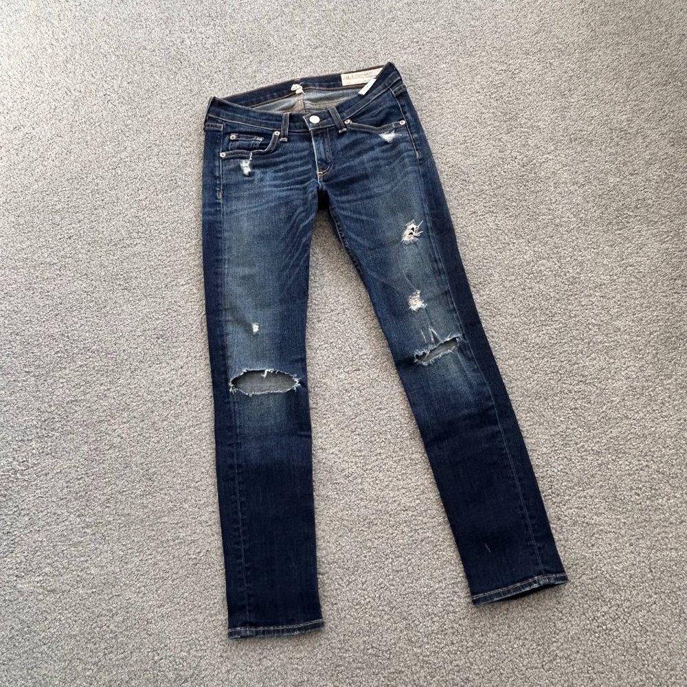 Rag & Bone Jean Skinny Capri Jeans with Distressing US 25    - 1B861